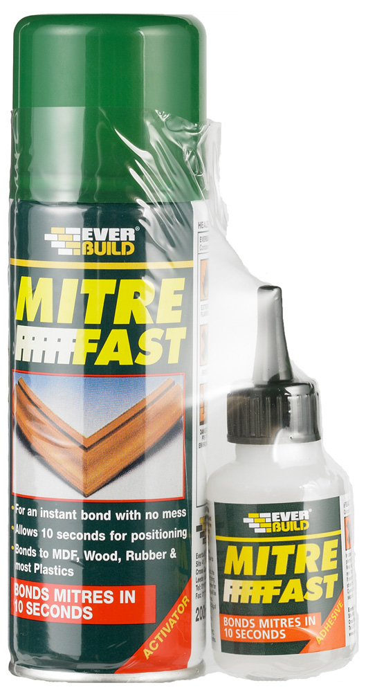 Instant bond for mitre joints with Mitre Fast Glue Sticks, Guns, Dots